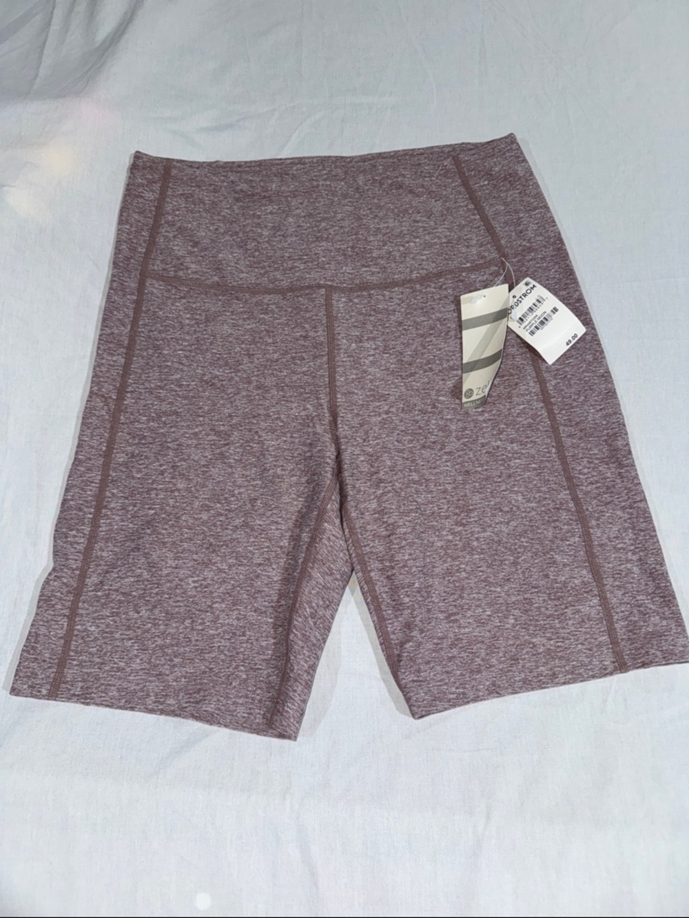 Zella Mauve Heather High-Rise Bike Shorts